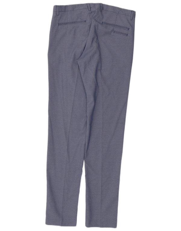 Zara Slim-Anzughose für Herren, EU 44, groß, W34, L33, blau, geometrisch