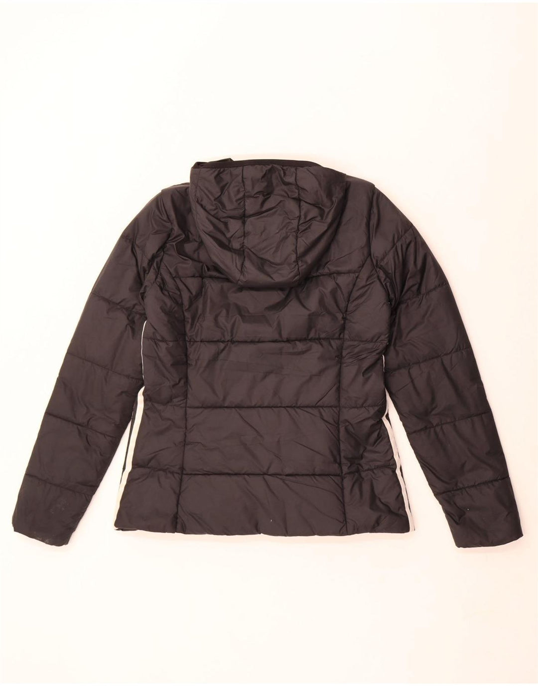 Adidas Damen Kapuzenjacke, gepolstert, UK 12, mittelschwarz, Polyester