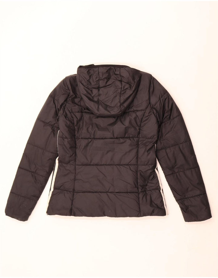 Adidas Damen Kapuzenjacke, gepolstert, UK 12, mittelschwarz, Polyester