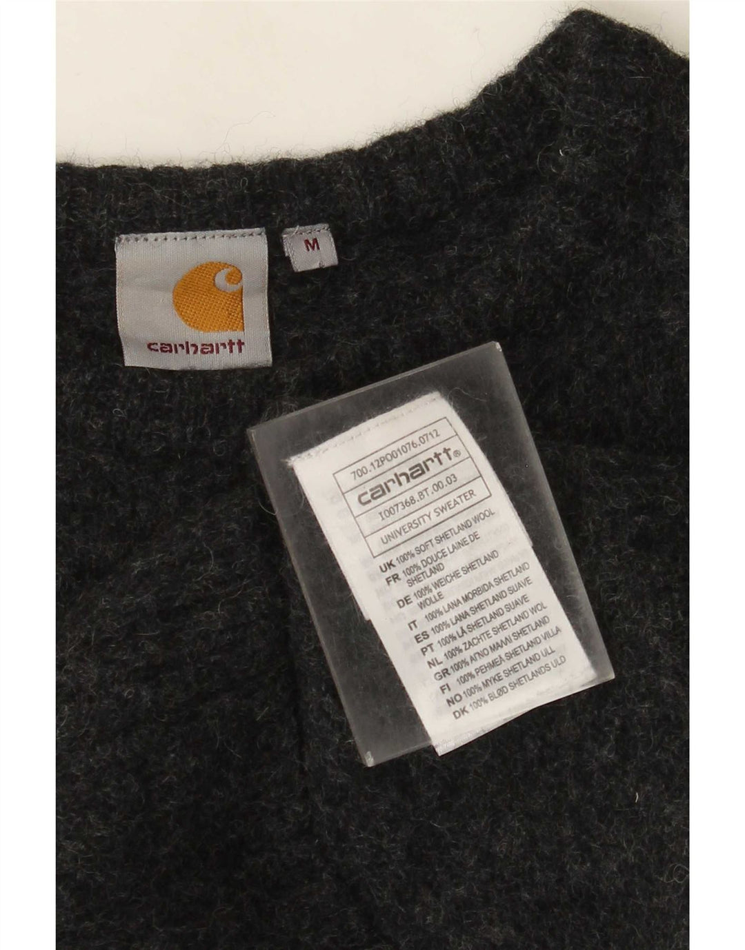 Carhartt Jungen-Pullover mit Rundhalsausschnitt, 7–8 Jahre, mittelgraue Wolle