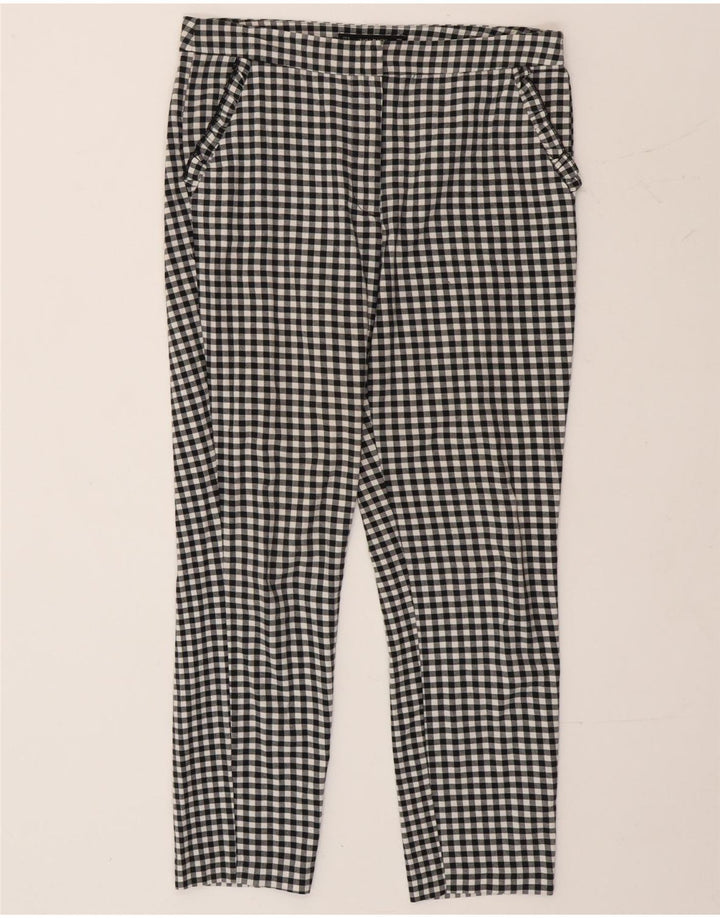 Zara Slim Chino-Hose für Damen, Größe M, W30, L26, Schwarz, Gingham