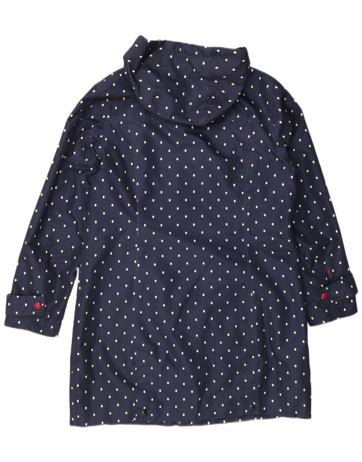 Joules Damen-Regenmantel mit Kapuze, UK 14, groß, marineblau, gepunktet, Polyester