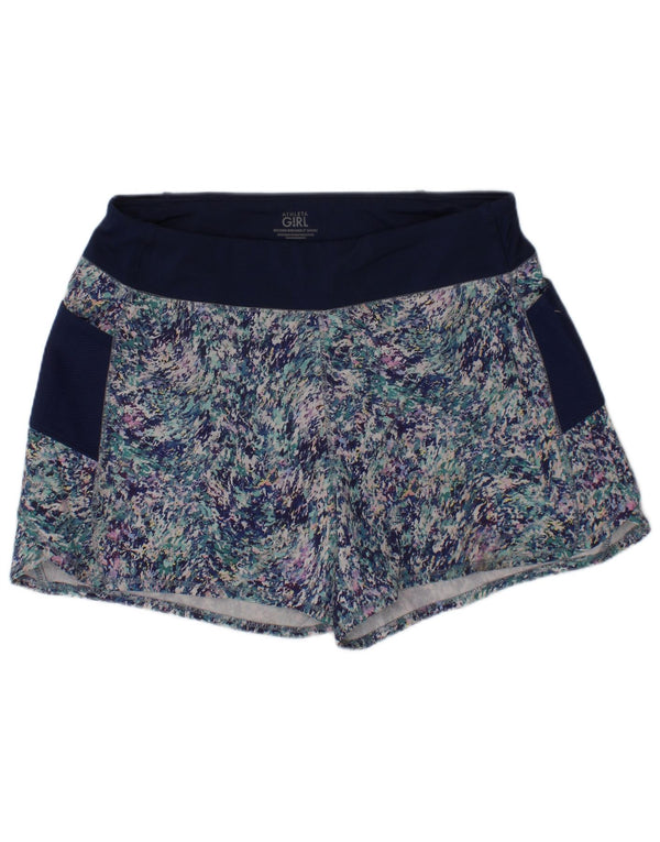 Athleta Mädchen-Sportshorts mit abstraktem Muster, 11–12 Jahre, Größe L, Marineblau
