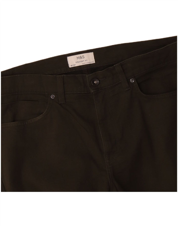 MARKS & SPENCER Gerade Freizeithose für Herren, W36, L31, Khaki, Baumwolle