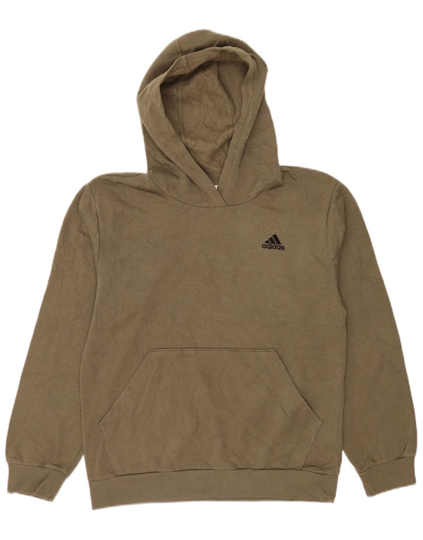Adidas Damen Kapuzenpullover UK 16 Large Khaki Baumwolle