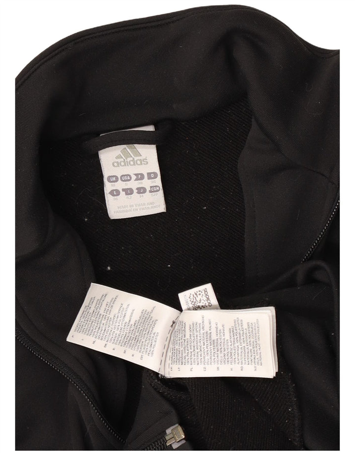 Adidas Damen Trainingsanzug Top Jacke UK 10 Small Schwarz Polyester
