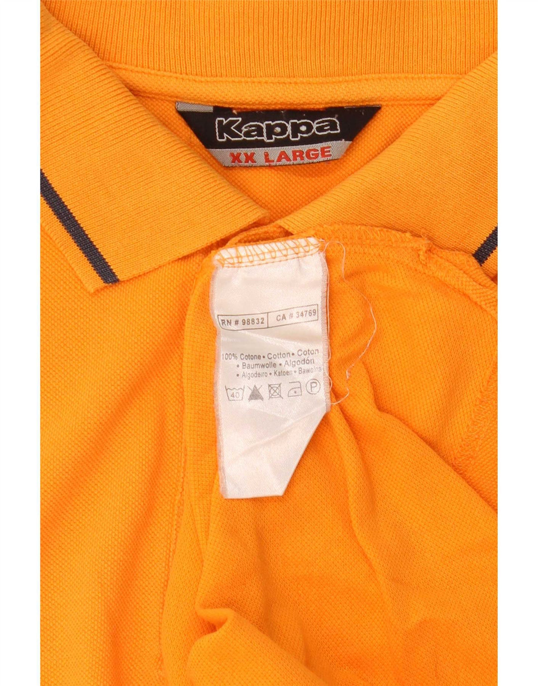 Kappa Herren Poloshirt 2XL Orange Baumwolle