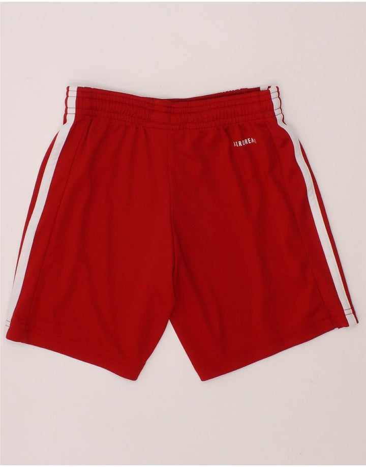 ADIDAS Boys Aeroready Sport Shorts 7-8 Years  Red Polyester Vintage Adidas and Second-Hand Adidas from Messina Hembry 