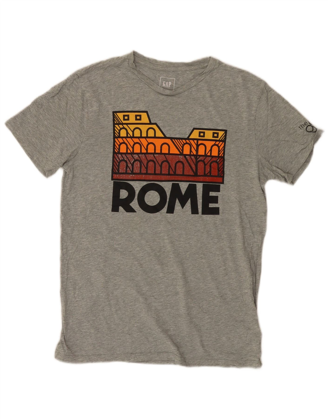 Gap Herren-T-Shirt „Rome“ mit Grafik, Größe S, grau gesprenkelte Baumwolle