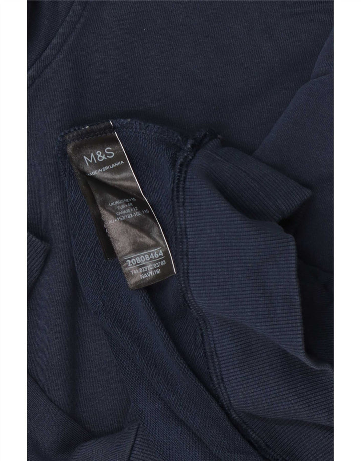 Marks & Spencer Damen-Sweatshirt-Pullover UK 16 Large Marineblaue Baumwolle