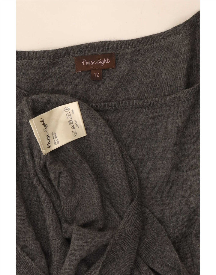 Phase Eight Damen-Pulloverkleid mit kurzen Ärmeln, vorne gebunden, UK 12, Mittelgrau