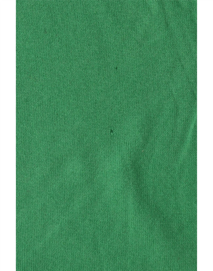 BENETTON Damen-Pullover mit V-Ausschnitt, Gr. 6, XS, grüne Schurwolle