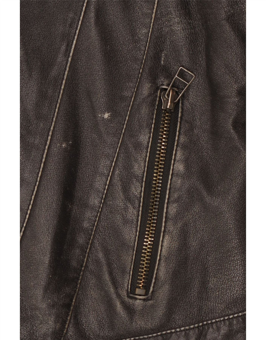 Vintage Herren Biker Lederjacke UK 42 XL Schwarzes Leder