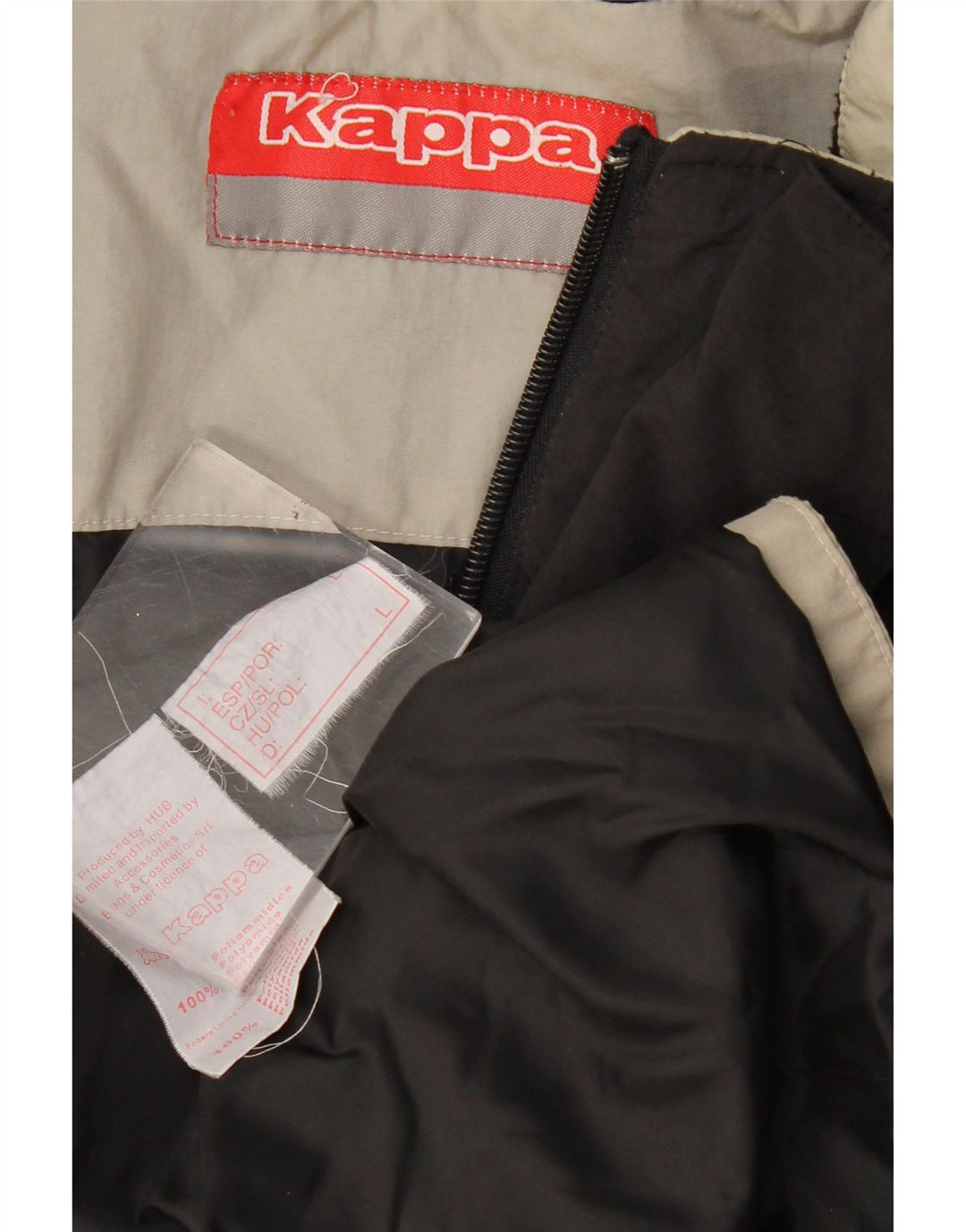 KAPPA Herren Windjacke UK 40 Large Schwarz Colourblock Polyamid