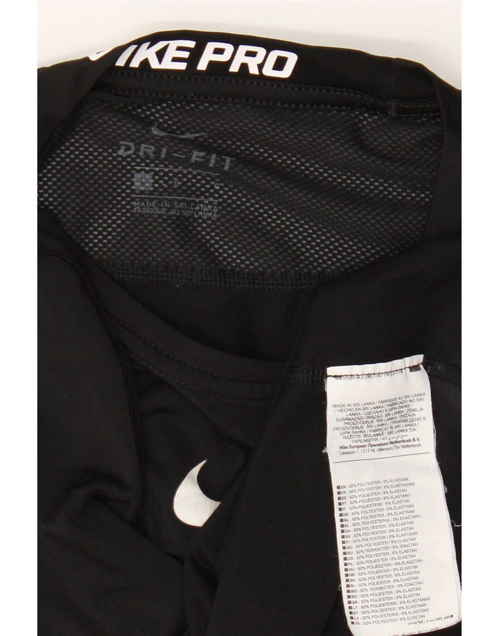 Nike Damen Dri Fit Top Langarm UK 14 Large Schwarz Polyester