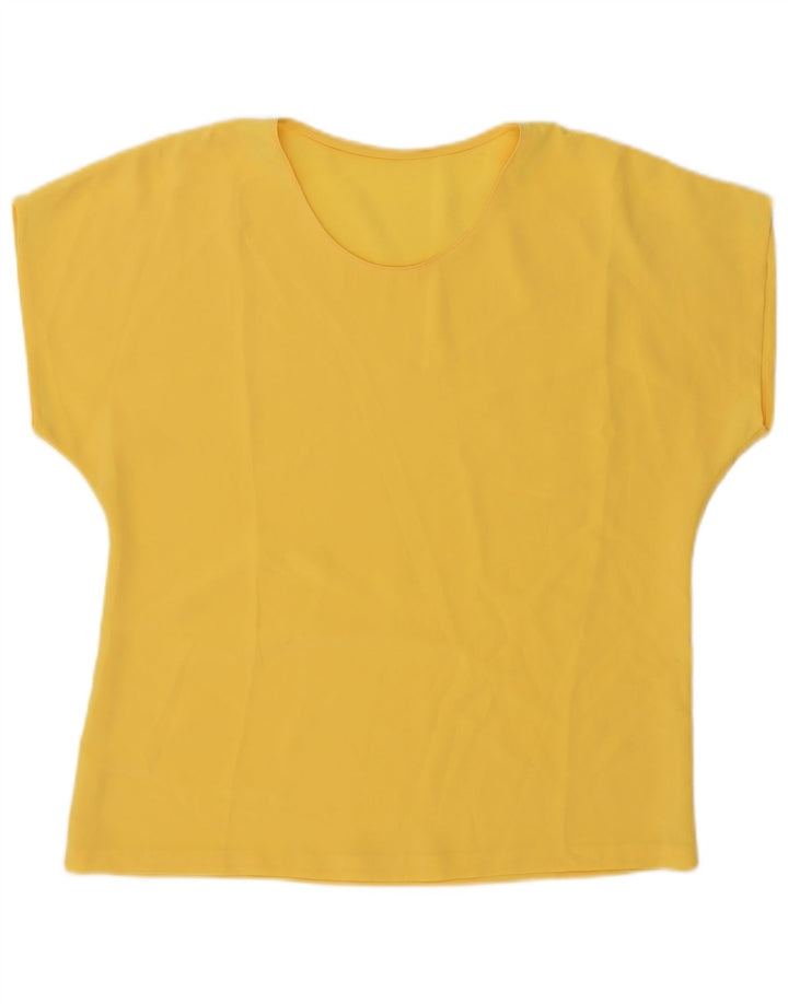 Vintage Damen Bluse Top UK 20 2XL Gelb