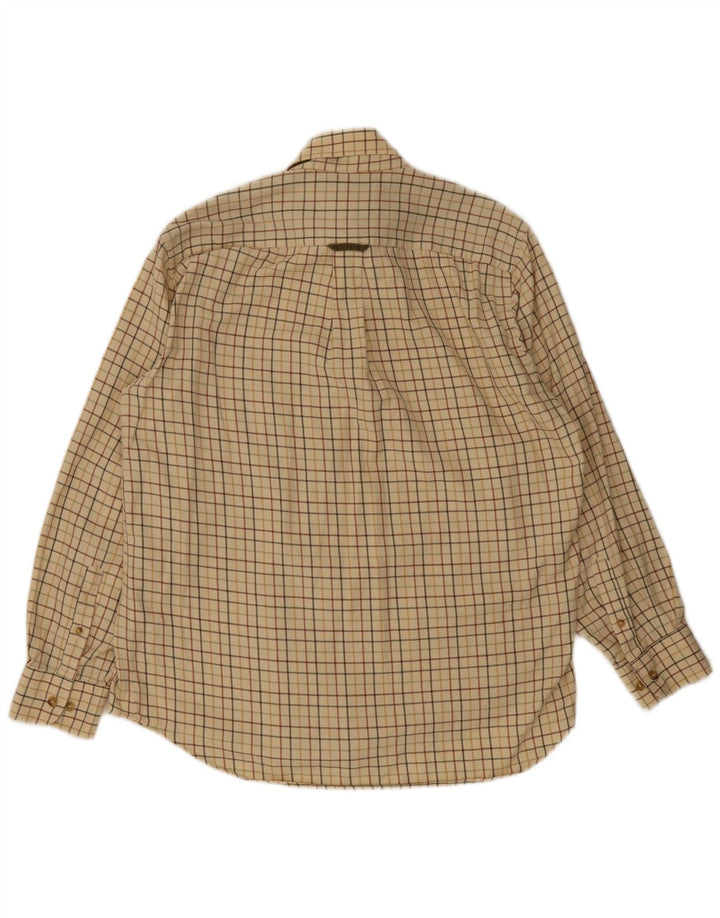 Barbour Herren-Flanellhemd, groß, beige, kariert, Baumwolle