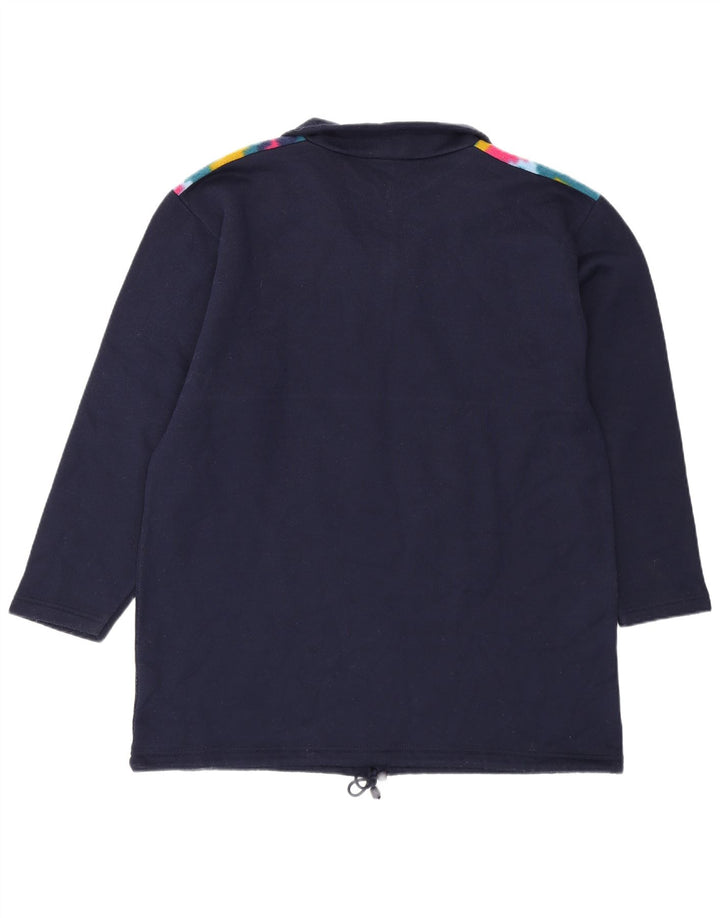 Vintage Herren-Pullover-Trainingsanzug-Top mit Reißverschluss, groß, marineblau, geometrisch