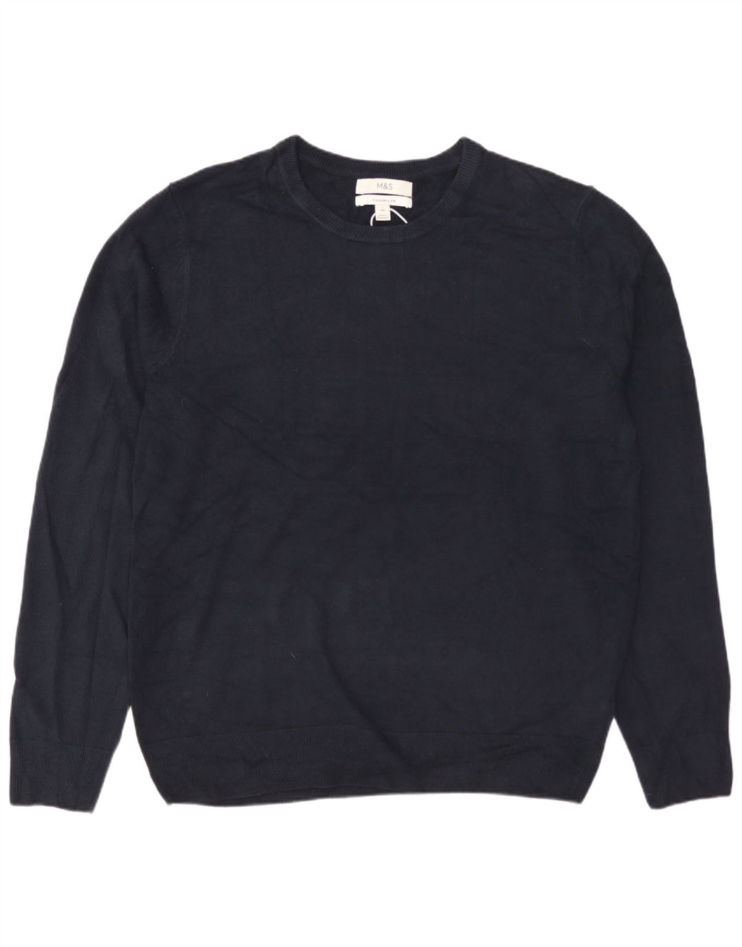 MARKS & SPENCER Herren-Pullover mit Rundhalsausschnitt, Größe L, Marineblau, Acryl