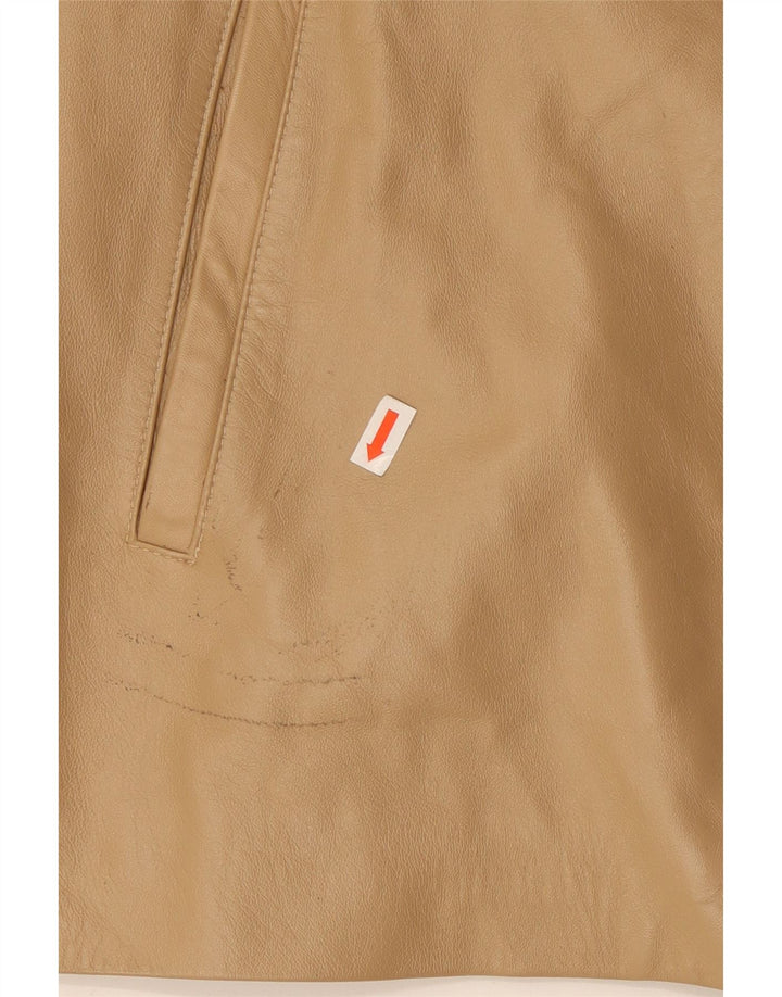 Vintage Damen Lederjacke UK 16 Large Beige