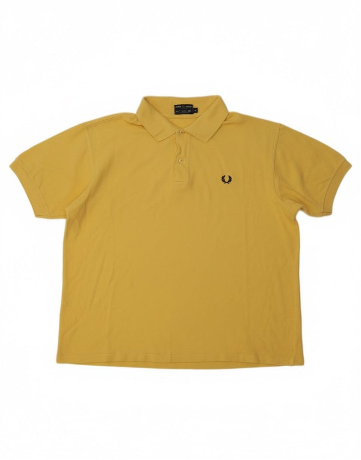 Fred Perry Herren-Poloshirt, groß, gelbe Baumwolle