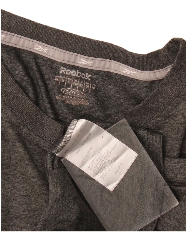 Reebok Herren T-Shirt Top Mittelgraues Polyester