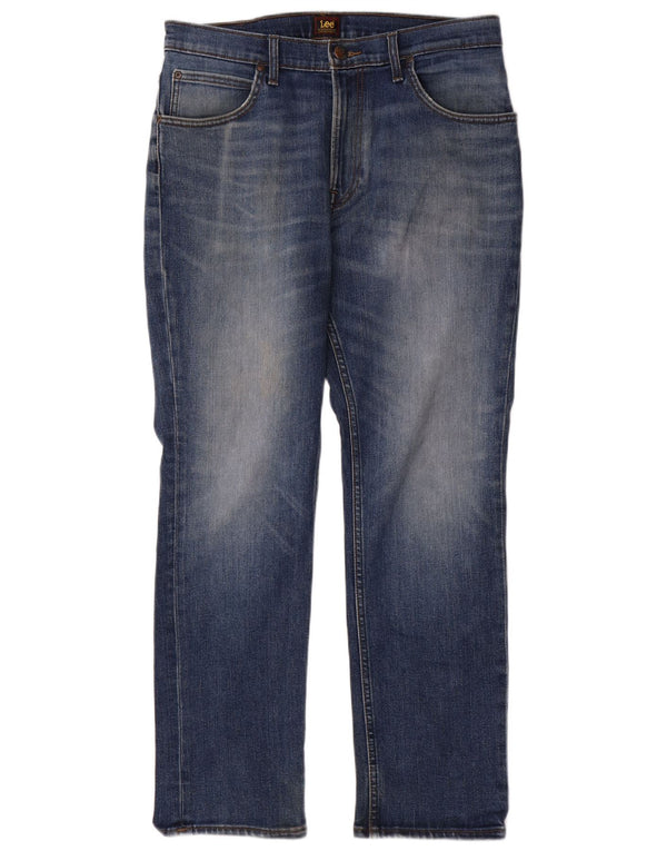 Lee Herren Brooklyn Straight Jeans W33 L30 Blaue Baumwolle