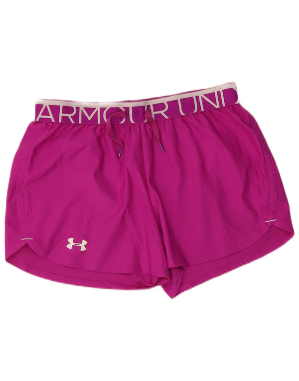 Under Armour Damen Heat Gear Graphic Sport Shorts UK 10 Small Pink