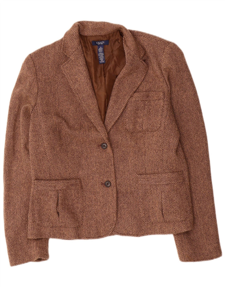 Chaps Damen-Blazerjacke mit 2 Knöpfen, US 16, 2XL, braune Viskose