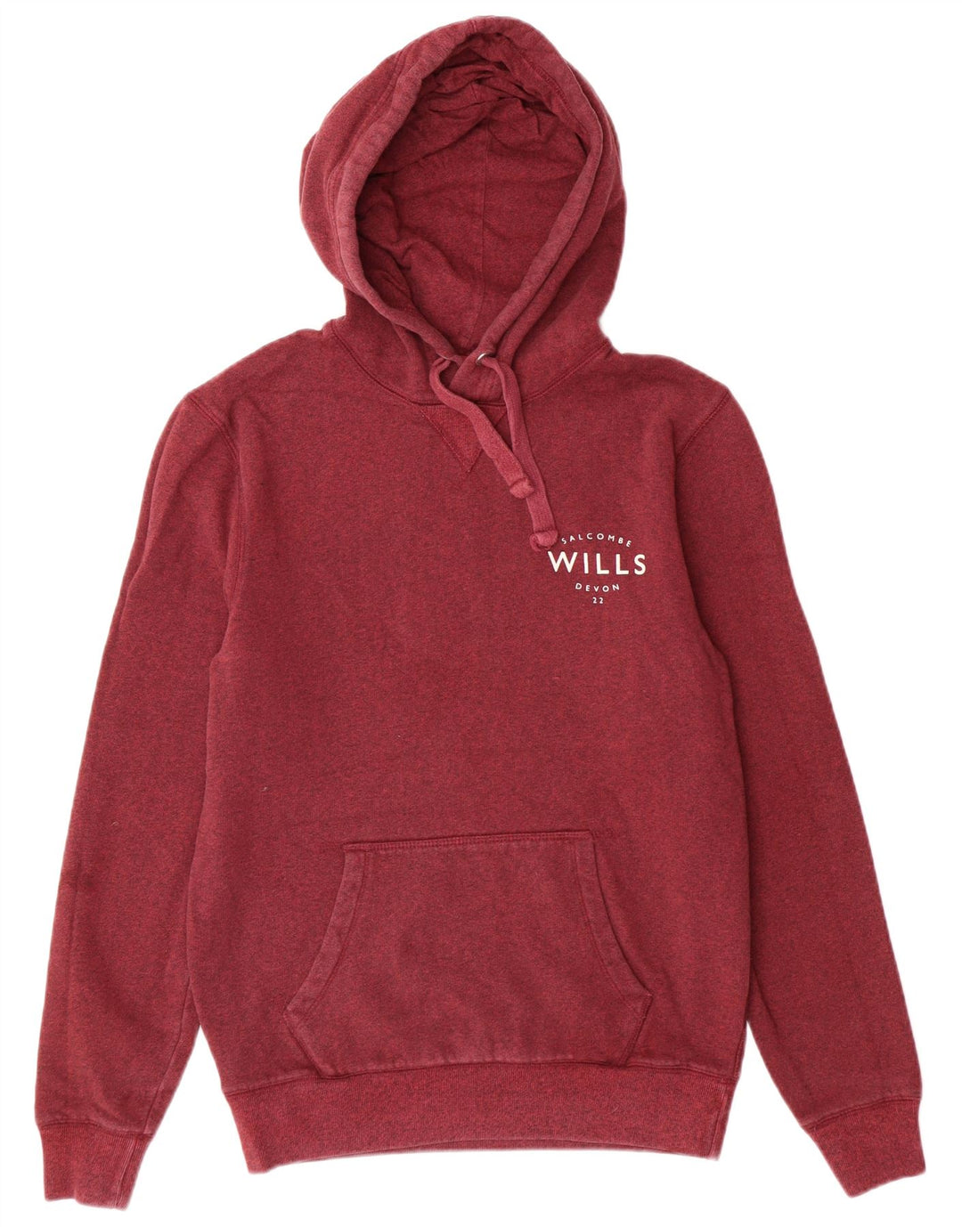 JACK WILLS Herren-Kapuzenpullover mit Grafik, klein, Burgunderrot, gesprenkelte Baumwolle