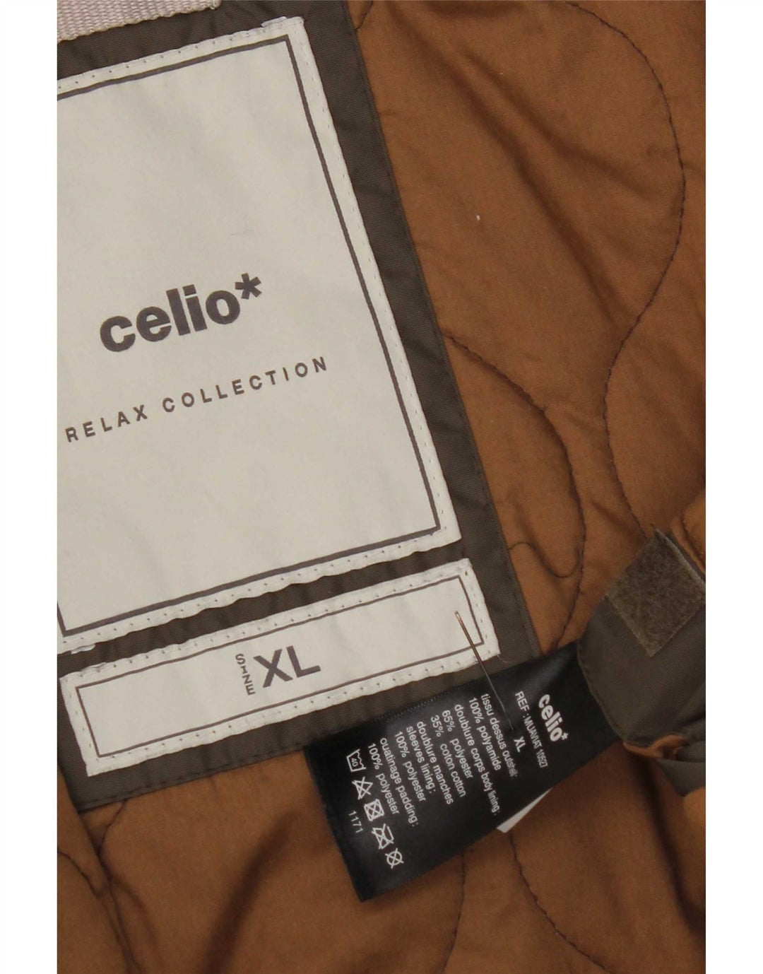 Celio Herren Militär Bomberjacke UK 42 XL Khaki Nylon
