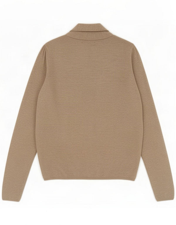 Zara Damen-Pullover mit V-Ausschnitt vorne zum Binden, UK 12 Mittelbeige