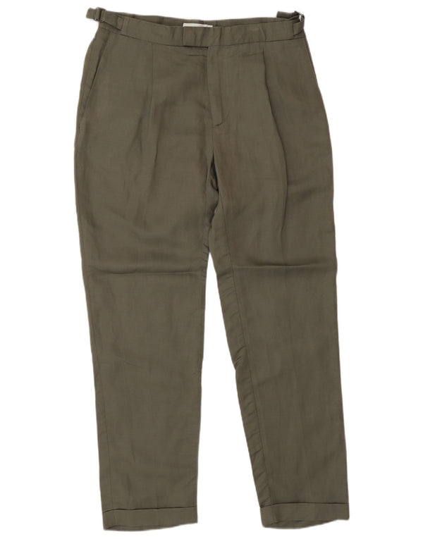 Reiss Mens Pegged Chino Hose W30 L28 Khaki Tencel Classic