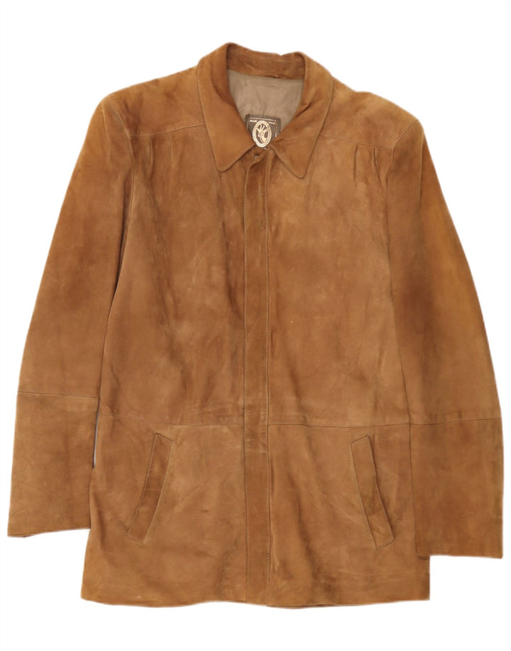 Vintage Herren Wildlederjacke IT 48 Mittelbraunes Leder