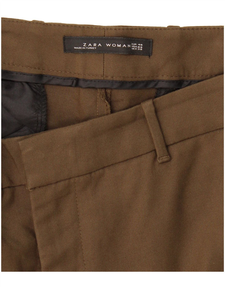 Zara Damen Slim Chino-Hose EU 40 Medium W30 L28 Khaki