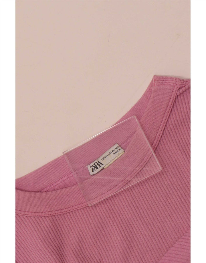 Zara Damen Crop Vest Top UK 12 Mittelrosa