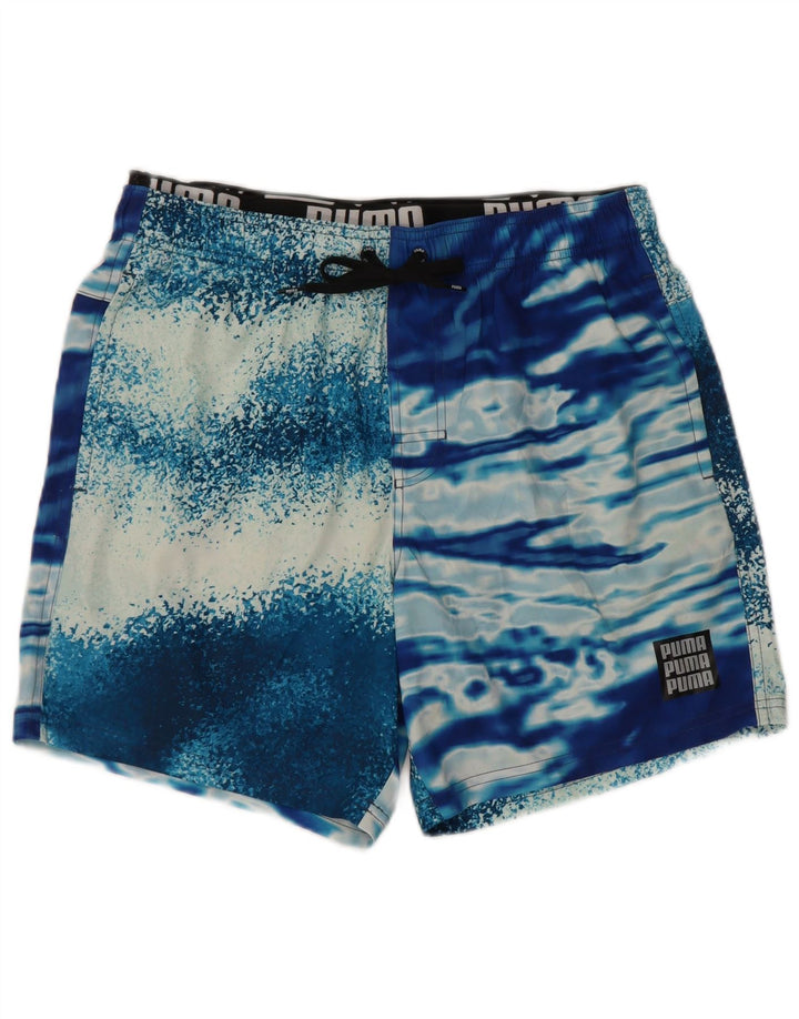 Puma Herren-Badeshorts aus mittelblauem Batik-Polyester