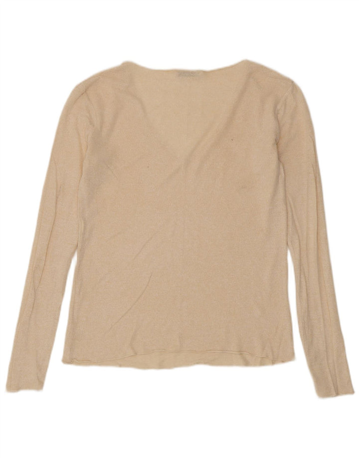 Zara Damen Top Langarm UK 14 Medium Beige