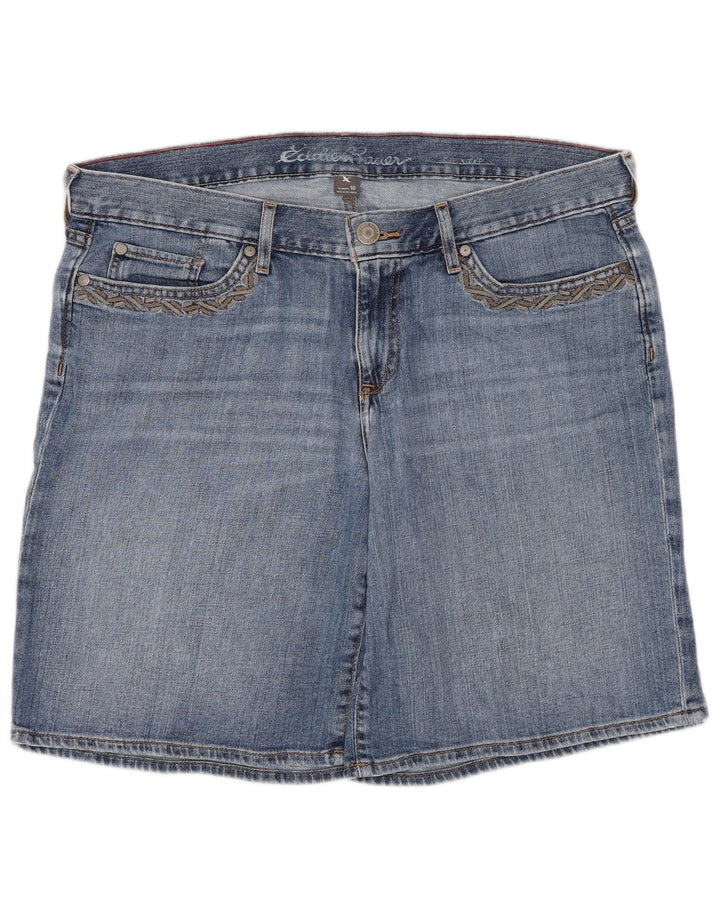 Eddie Bauer Damen Jeansshorts US 12 Large W34 Blaue Baumwolle