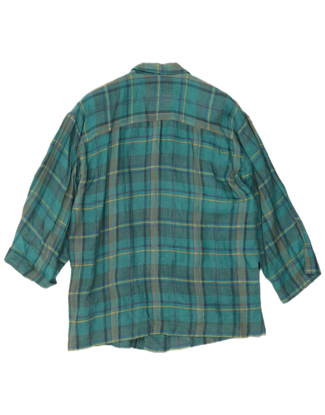 Vintage Damen 3-Knopf-Blazerjacke EU 44 XL Blau kariert