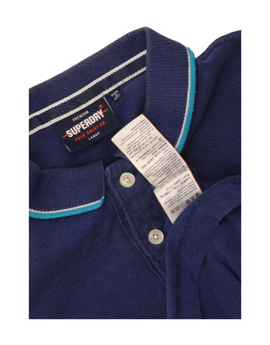 Superdry Herren-Poloshirt, große blaue Baumwolle