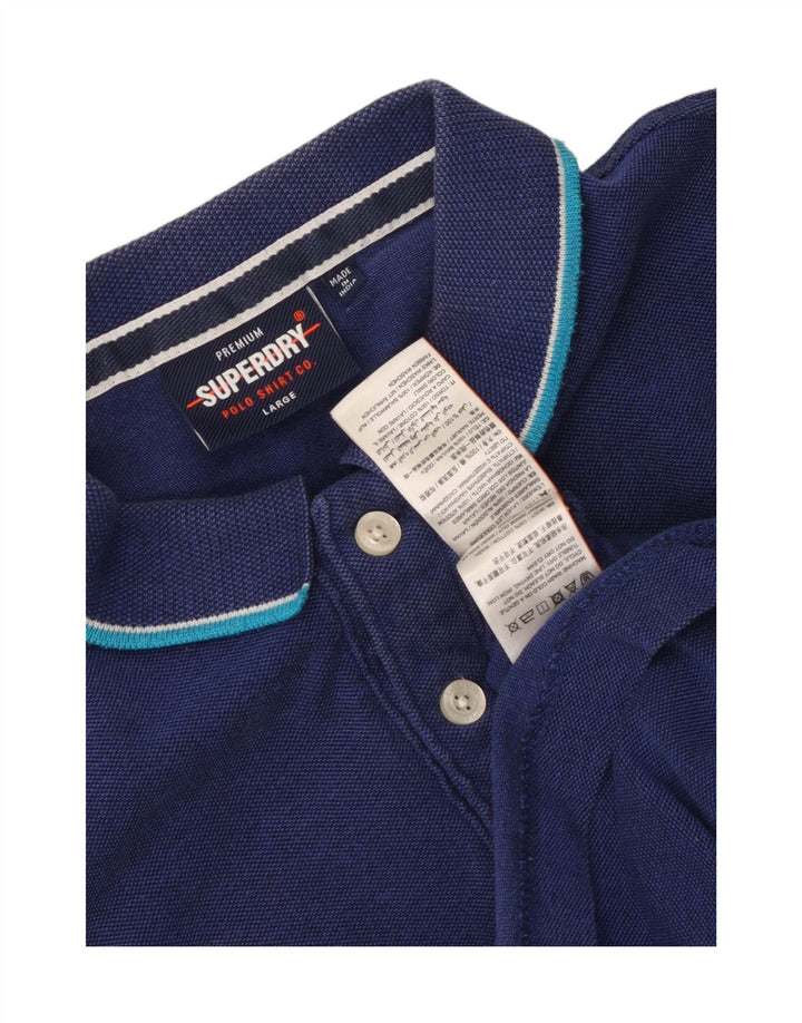 Superdry Herren-Poloshirt, große blaue Baumwolle