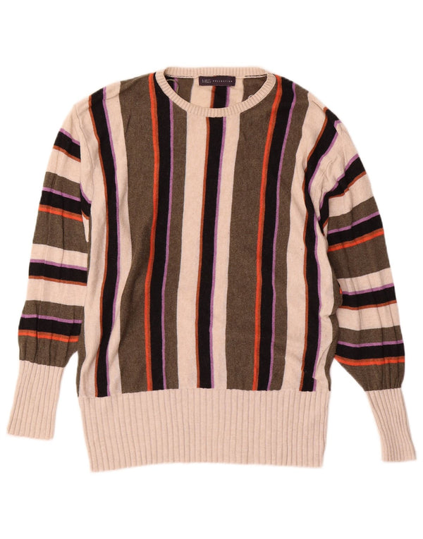 Marks & Spencer Damen-Pullover mit Rundhalsausschnitt, Gr. 14, mittelmehrfarbig