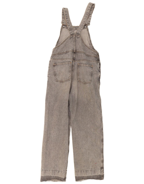 Zara Mädchen-Latzhose, lockere Jeans, 11–12 Jahre, W26, L24, Grau
