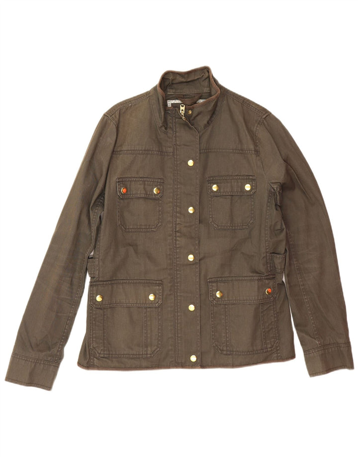 J. Crew Damen Utility-Jacke UK 14 Medium Khaki Baumwolle