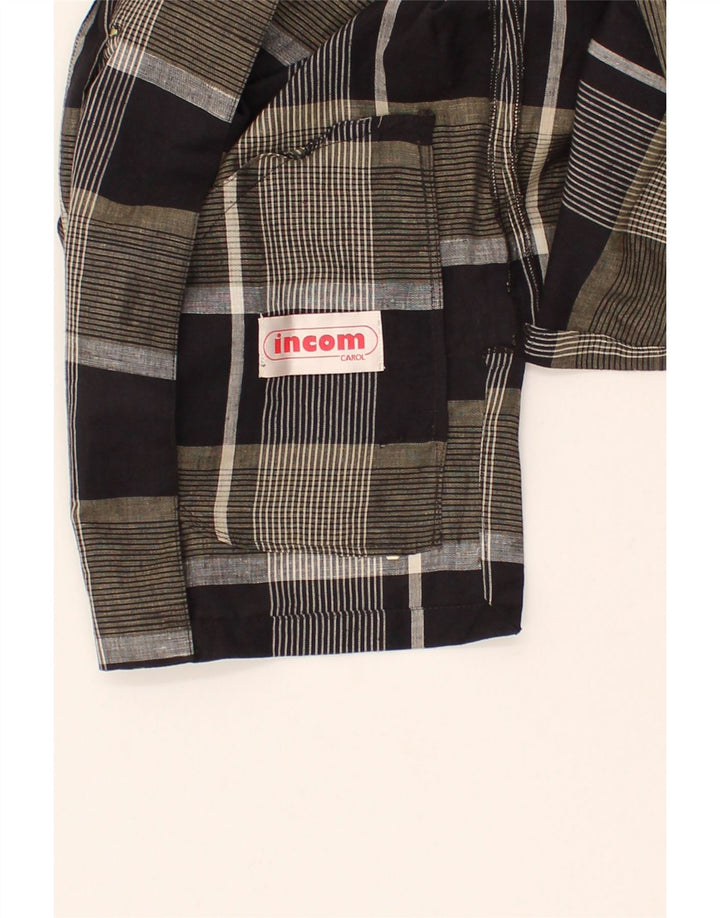 INCOM Womens Carol 3/4 Sleeve Blazer Jacket IT 44 Medium Black Check Vintage Incom and Second-Hand Incom from Messina Hembry 