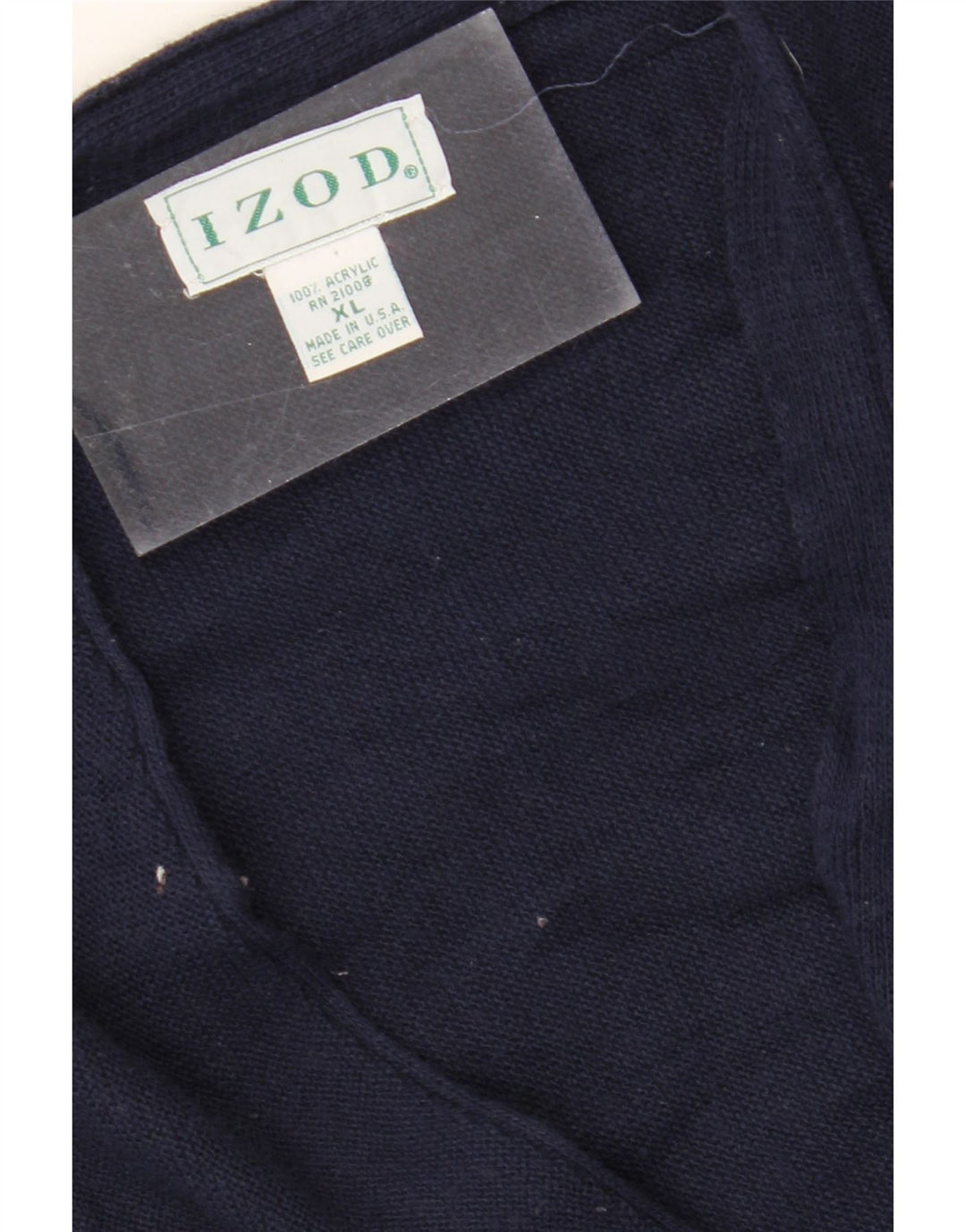 IZOD Mens Cardigan Sweater XL Navy Blue Acrylic Vintage Izod and Second-Hand Izod from Messina Hembry 