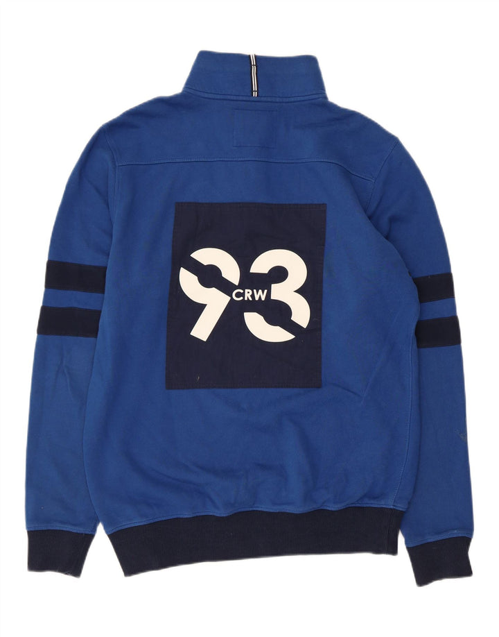 Crew Clothing Herren-Sweatshirt mit Grafik, Größe S, Blau, Farbblock