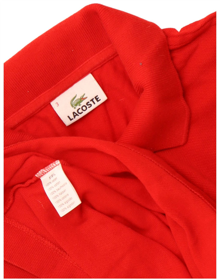 LACOSTE Herren-Poloshirt, Größe 3, klein, rote Baumwolle