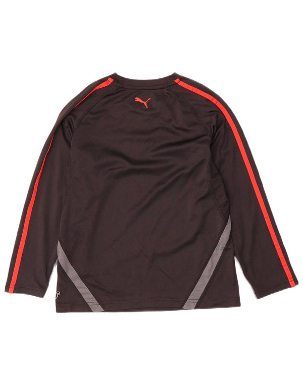 PUMA Jungen Graphic Top Langarm 7–8 Jahre S Schwarz Farbblock
